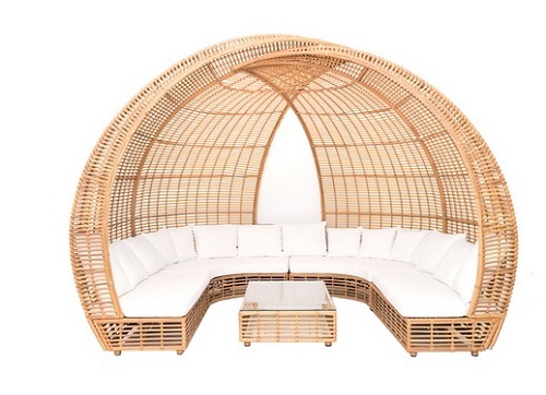 Poly rattan daybed