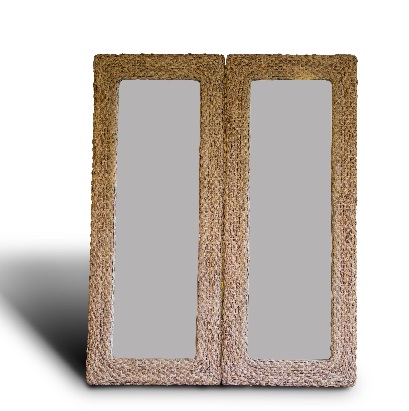 Water hyacinth mirror frame
