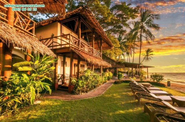 Construction and design of bamboo gazebo, house with leaf roof
