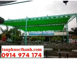 U-shaped corrugated retractable awning
