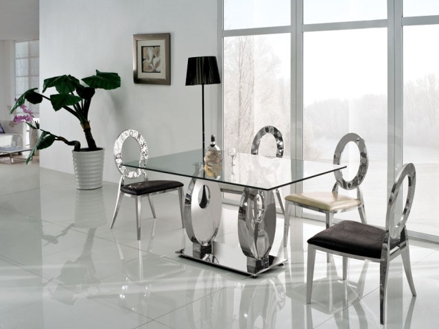 Stainless steel table & chair