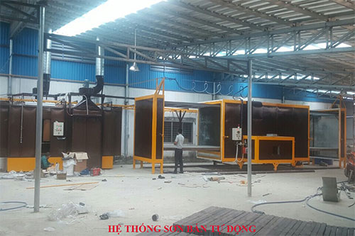 Semi-automatic paint line