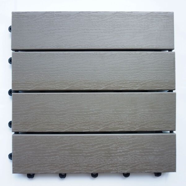 Wood plastic deck tiles