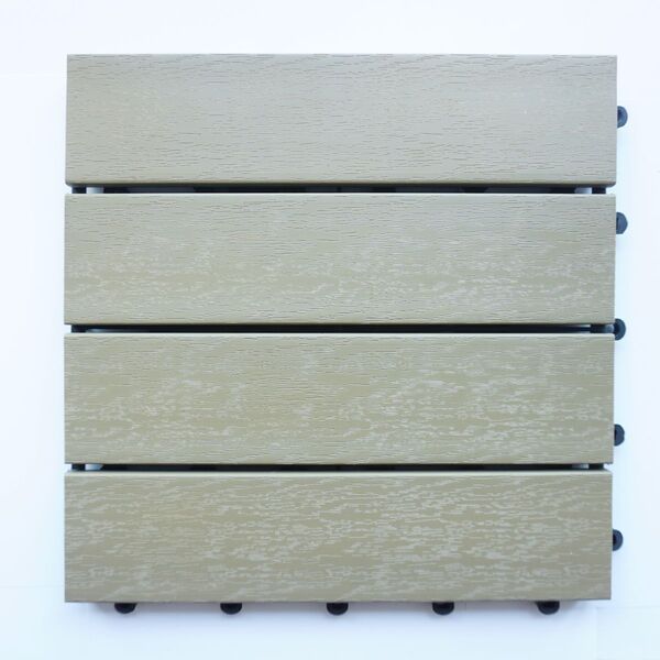 Wood plastic deck tiles
