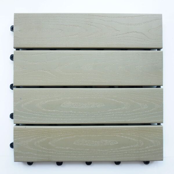 Wood plastic deck tiles
