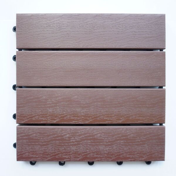 Wood plastic deck tiles