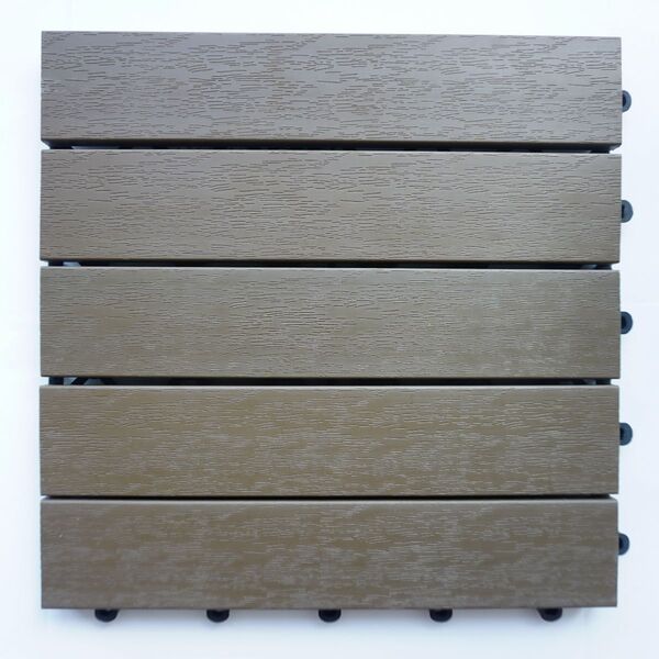 Wood plastic deck tiles
