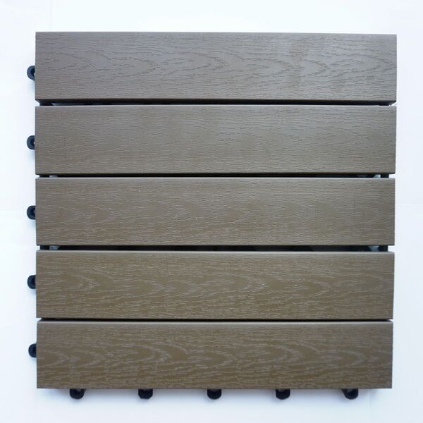 Wood plastic deck tiles