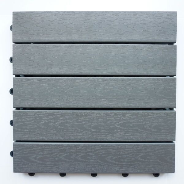 Wood plastic deck tiles
