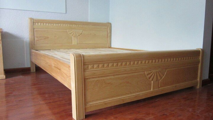 Natural wooden bed