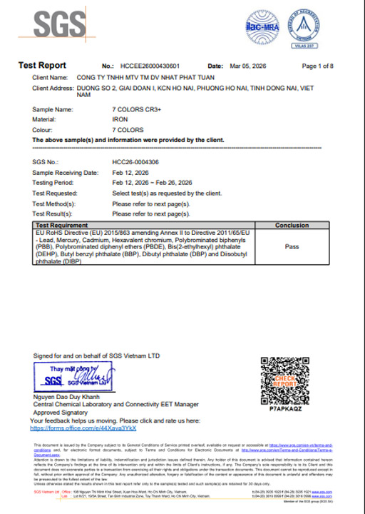 RoHS – 7 Colors – HCCEE26000430601 certificate