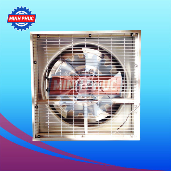 Square axial fan with exterior shutter