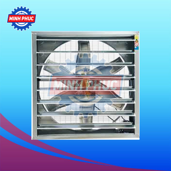 Square axial fan with exterior shutter