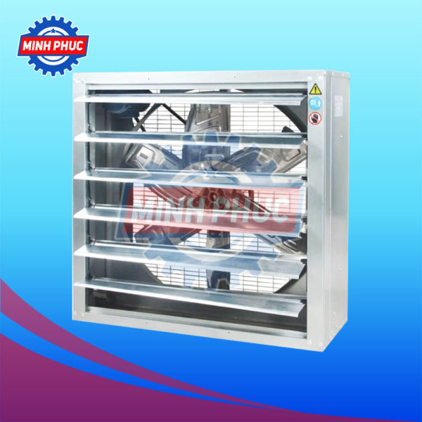 Square axial fan with exterior shutter