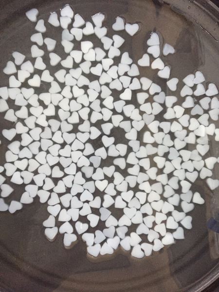 Heart-shaped coconut jelly