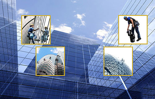 Building glass cleaning service