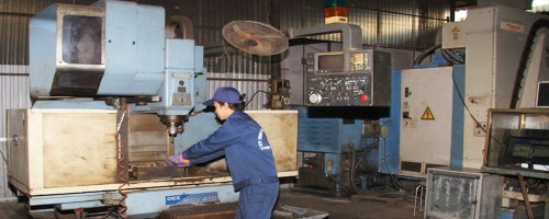 CNC machine making molds
