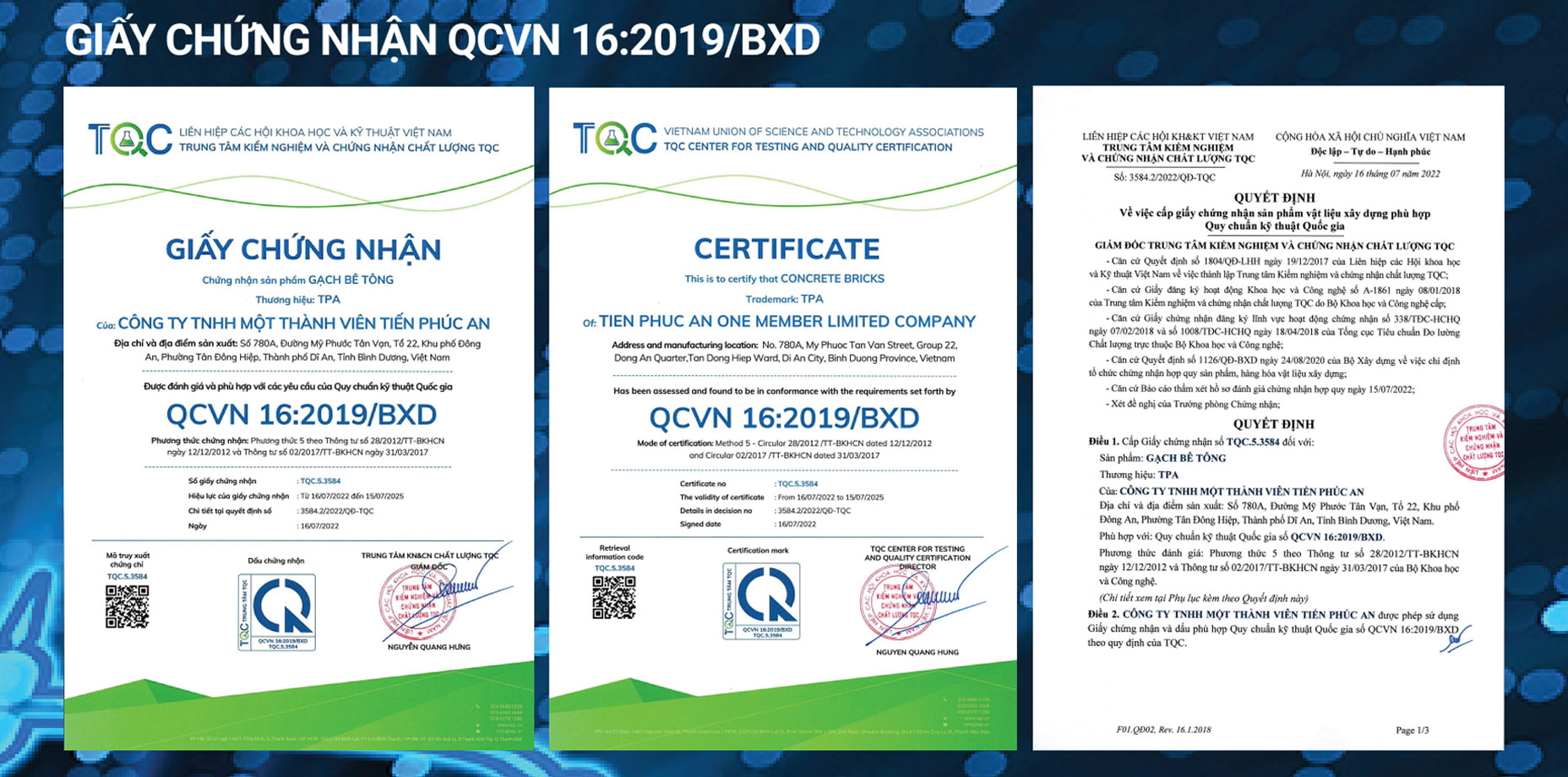 QCVN 16:2019/BXD certification