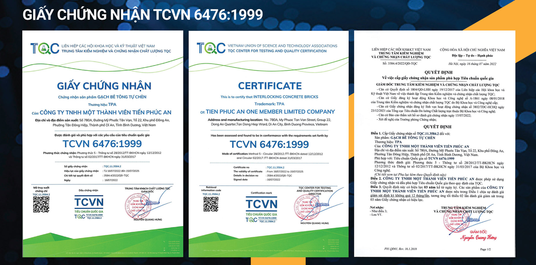 TCVN 6476:1999 certification