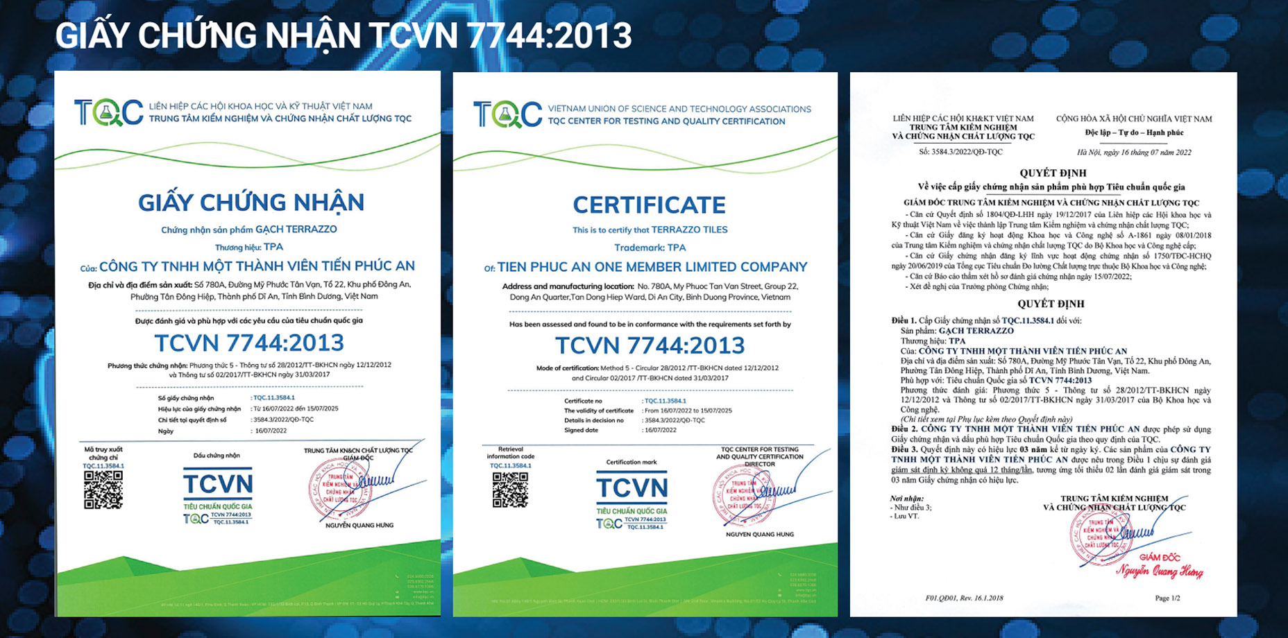 TCVN 7744:2013 certification