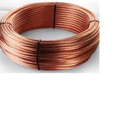 Bare copper lightning conductor cable
