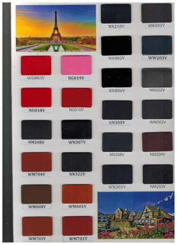 Powder coating color chart