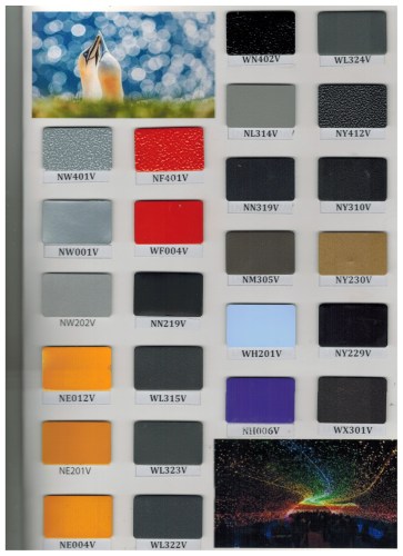 Powder coating color chart