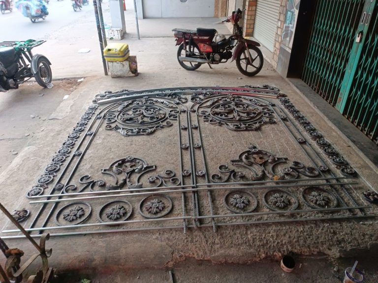Decorative wrought iron gates