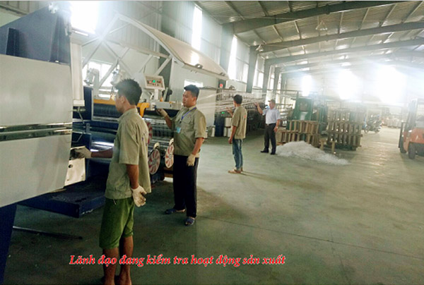 Staff inspecting production activities