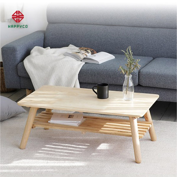 Foldable rubberwood sofa tables