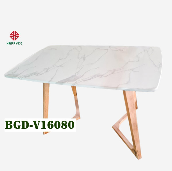 Faux marble MDF tables with V-shaped legs