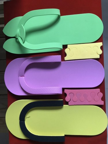 Sewed nail flip-flop