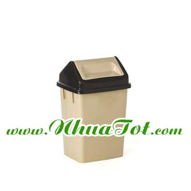 Swing-lid trash bin