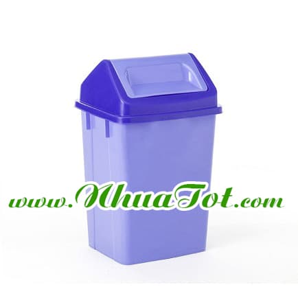 Swing-lid trash bin