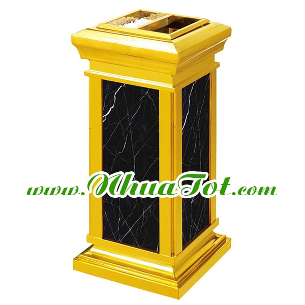 Granite trash bin with base