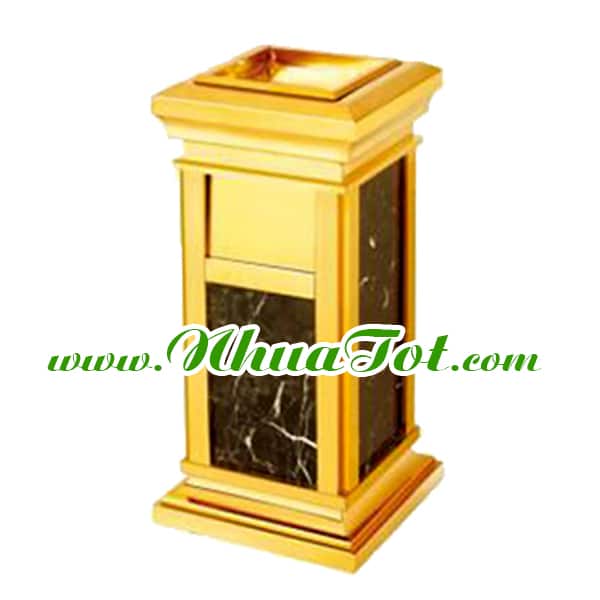 Granite trash bin with base