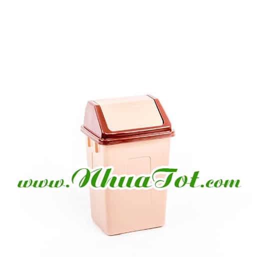 Swing-lid trash bin