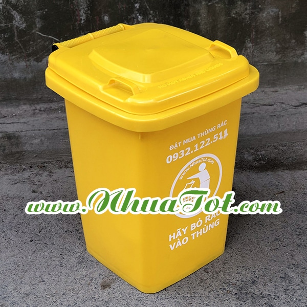 HDPE plastic trash bin