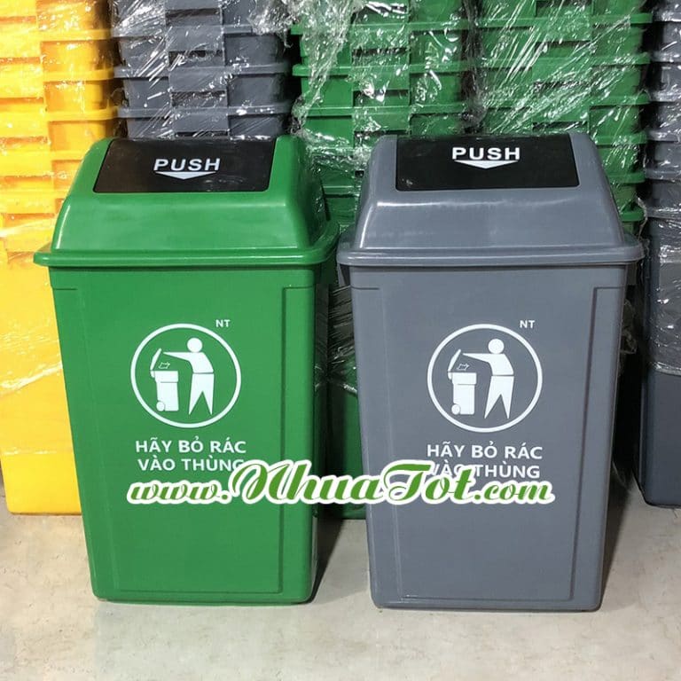 HDPE plastic trash bin