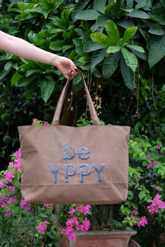 Beaded tote bag