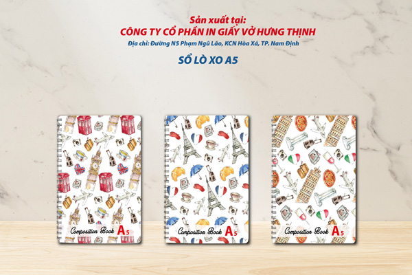 A5 comb binding notebook