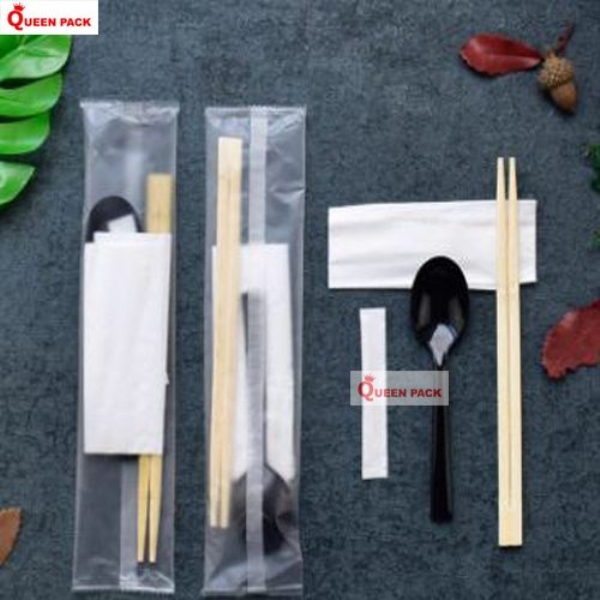 Disposable spoon, chopstick, and fork set
