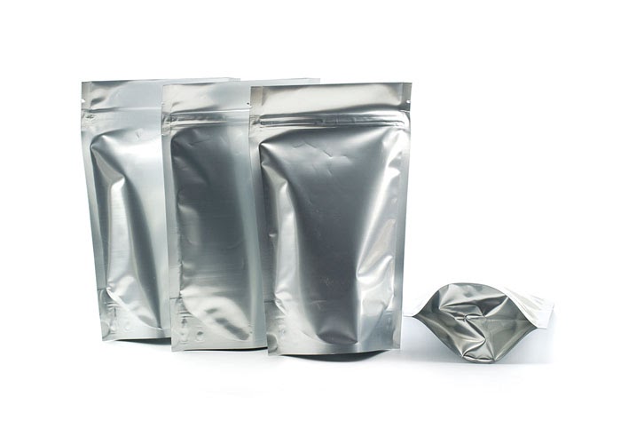 Silver zipper bag