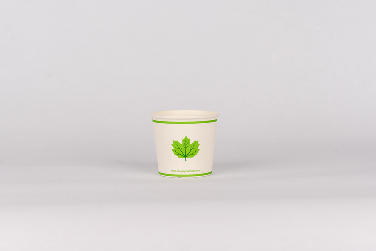 4.5oz paper cup with leaf design – 02669
