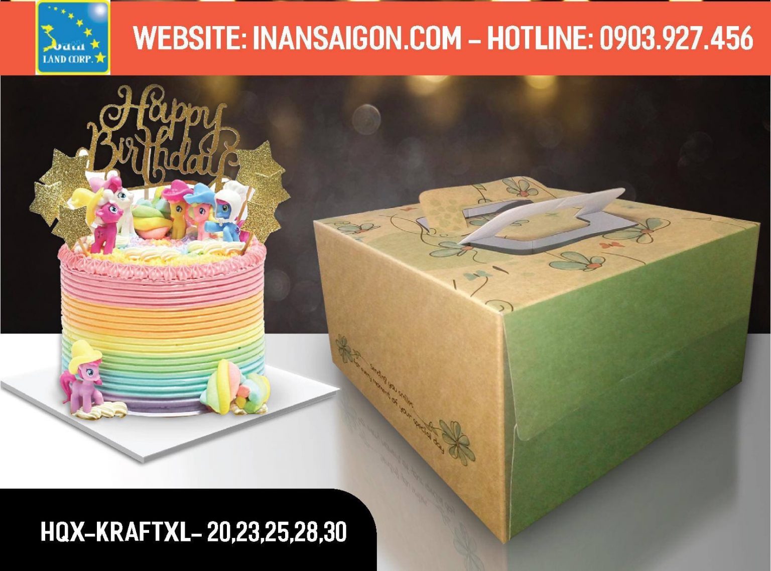 Cream cake box printing