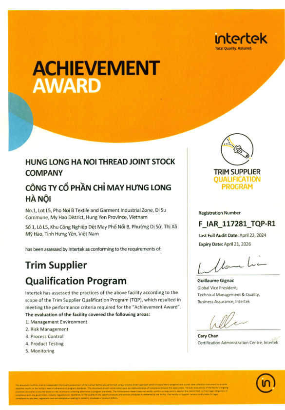 TQP Certificate