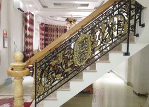 Wrought cast iron stair railing