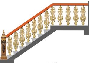Wrought cast iron stair railing