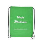 Drawstring bag with printed logo