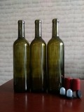 Glass wine bottle